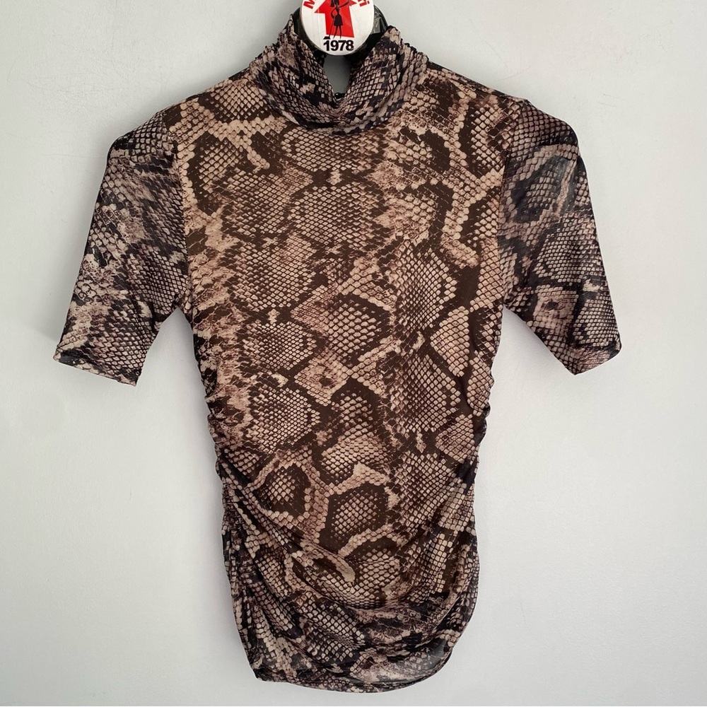 NEW Cable & Gauge Snakeskin Print Mesh Top Size S